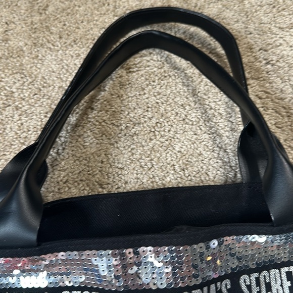 Victoria Secret Black and Silver Sequin Tote Shoulder Bag - Picture 3 of 5